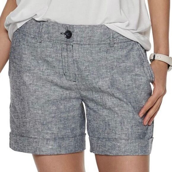 Apt. 9 Torie linen blend short size 6 - Picture 1 of 8